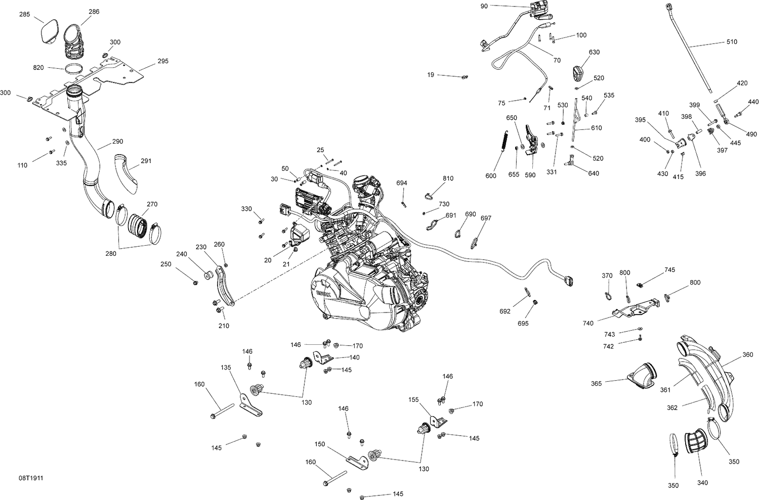 01- Engine - 450 EFI - 6X6