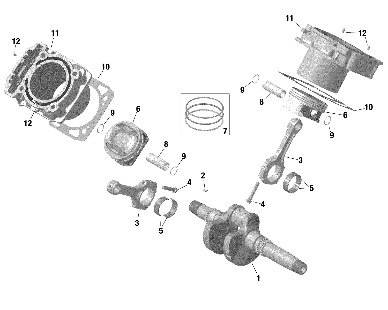 01- Rotax - Crankshaft, Piston And Cylinder