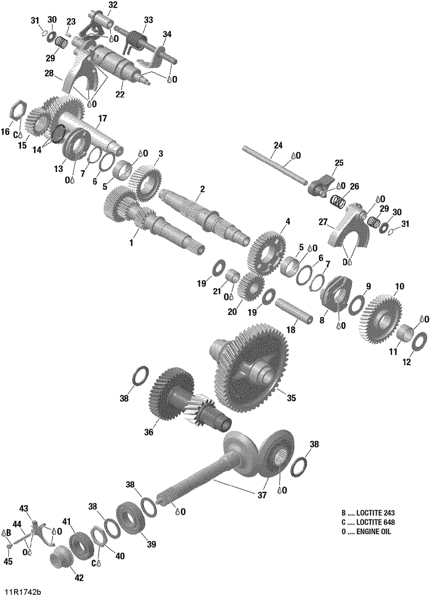 05- Gear Box Components - Without Lockable Rear Differential
