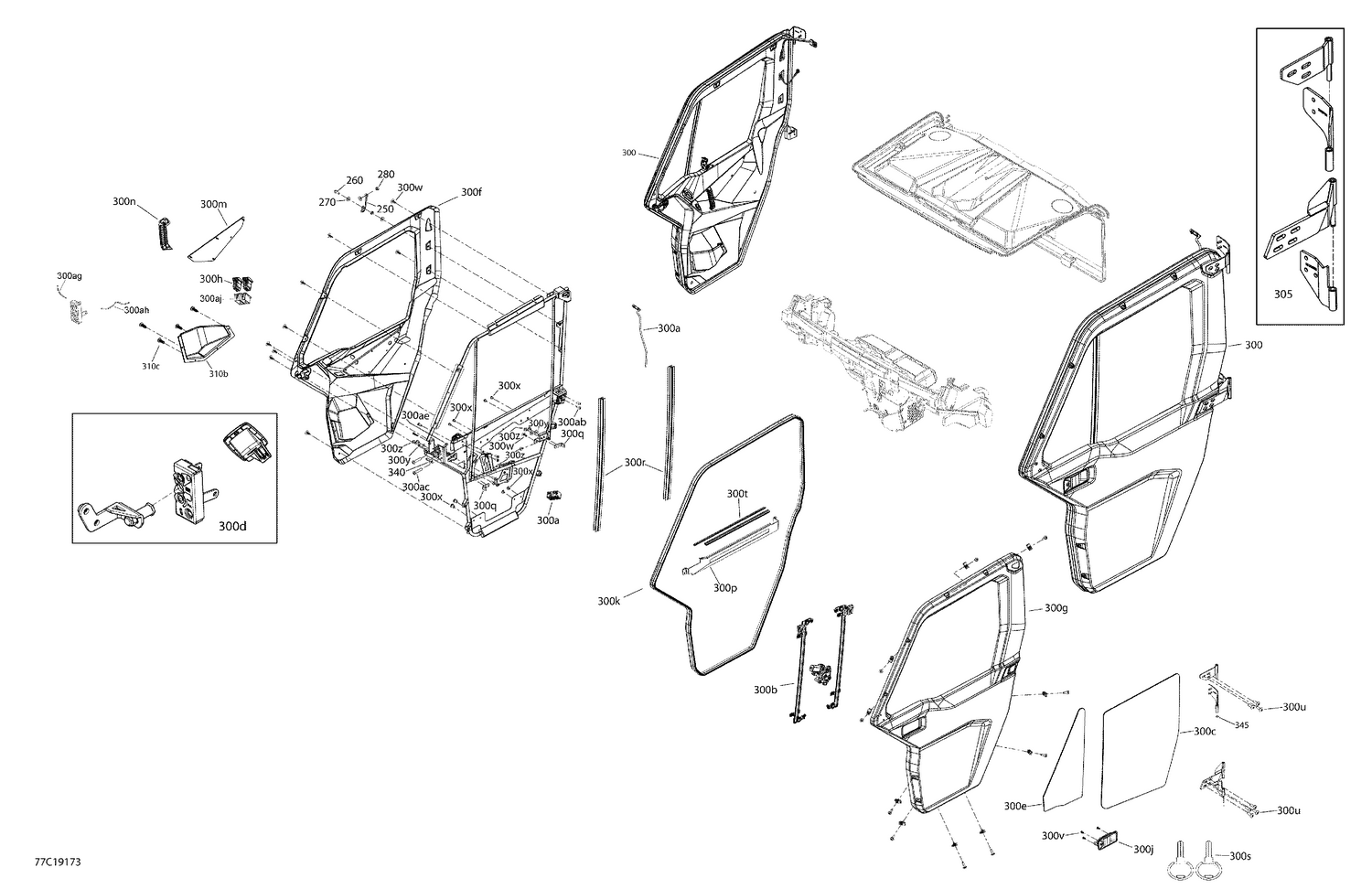 09- Enclosure Cab - XT CAB - North America - Front Door Section