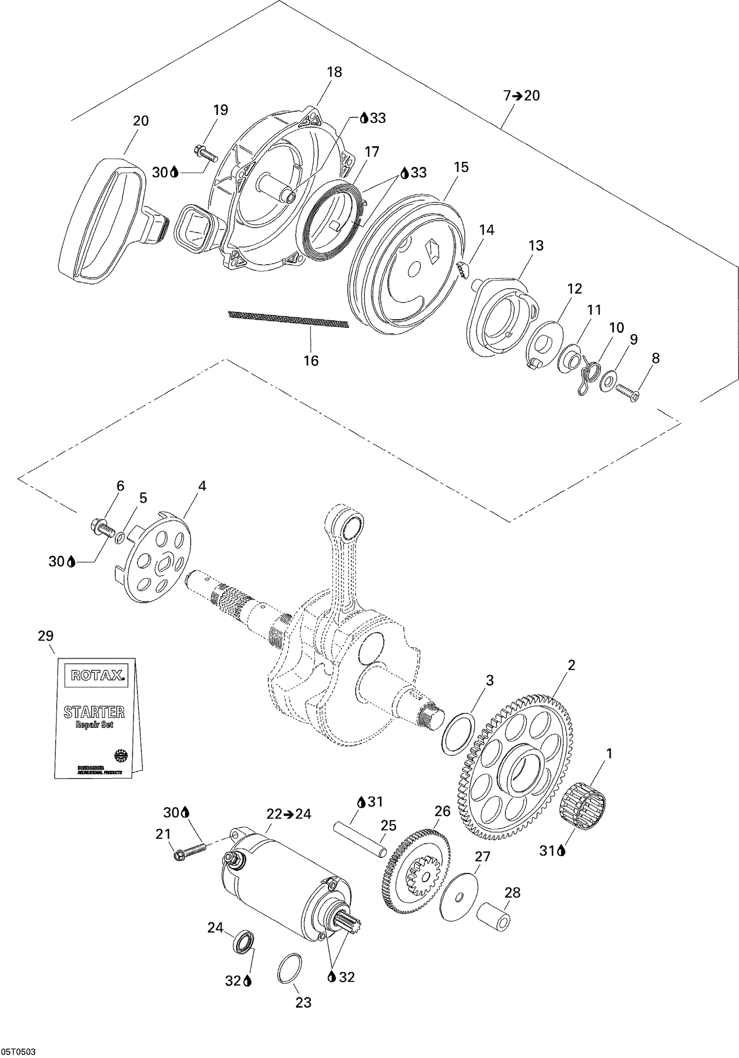 04- Rewind Starter and Electrical Starter