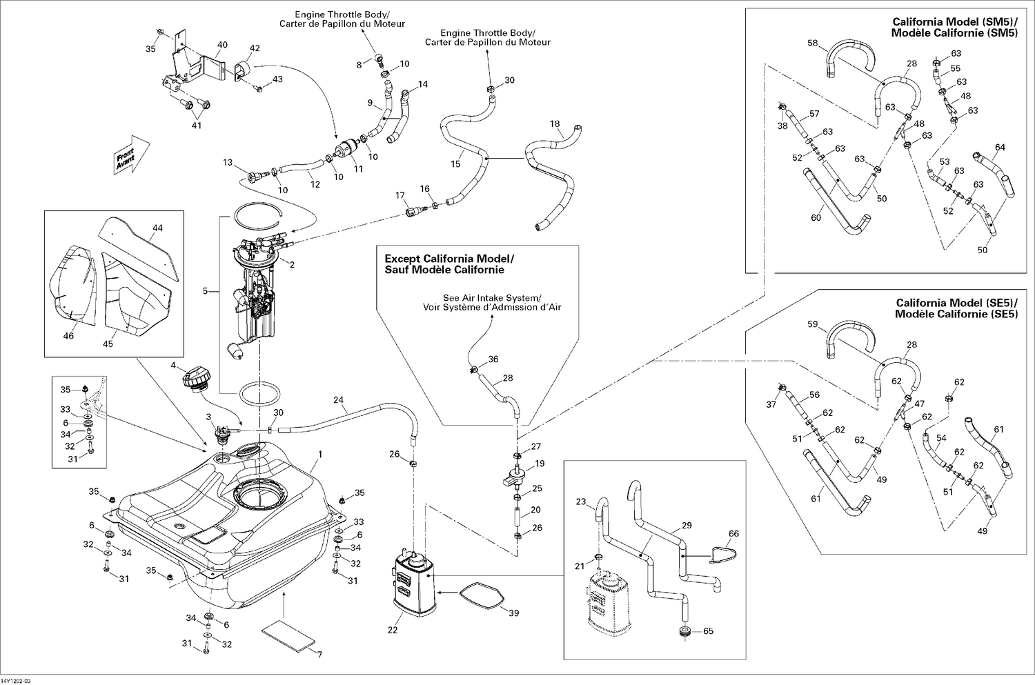 02- Fuel System Except California Model