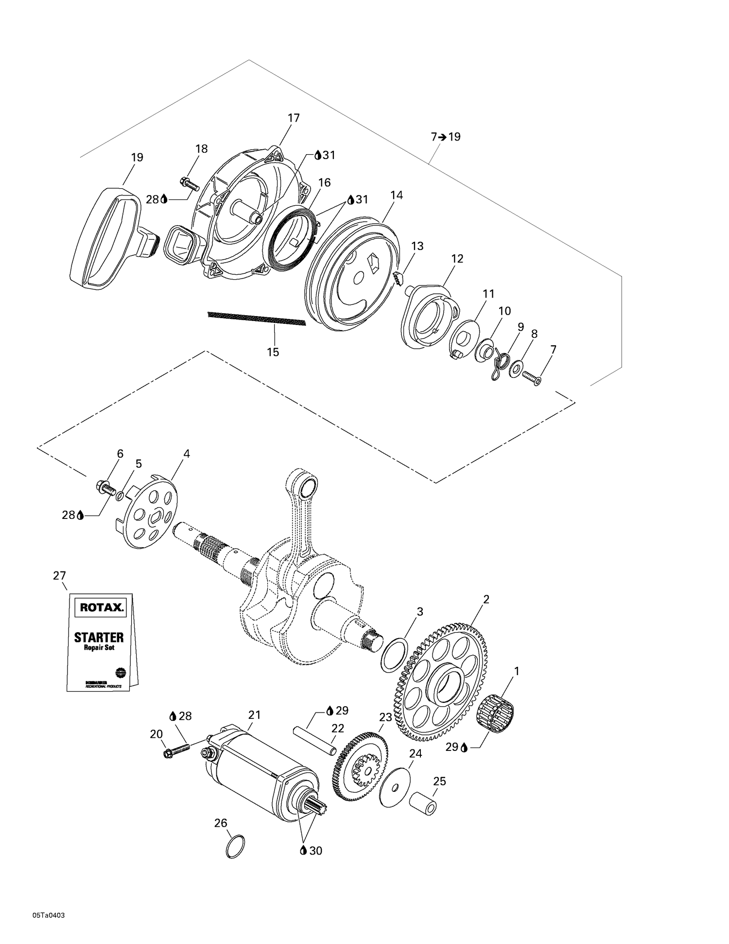 04- Rewind Starter, Electric Starter