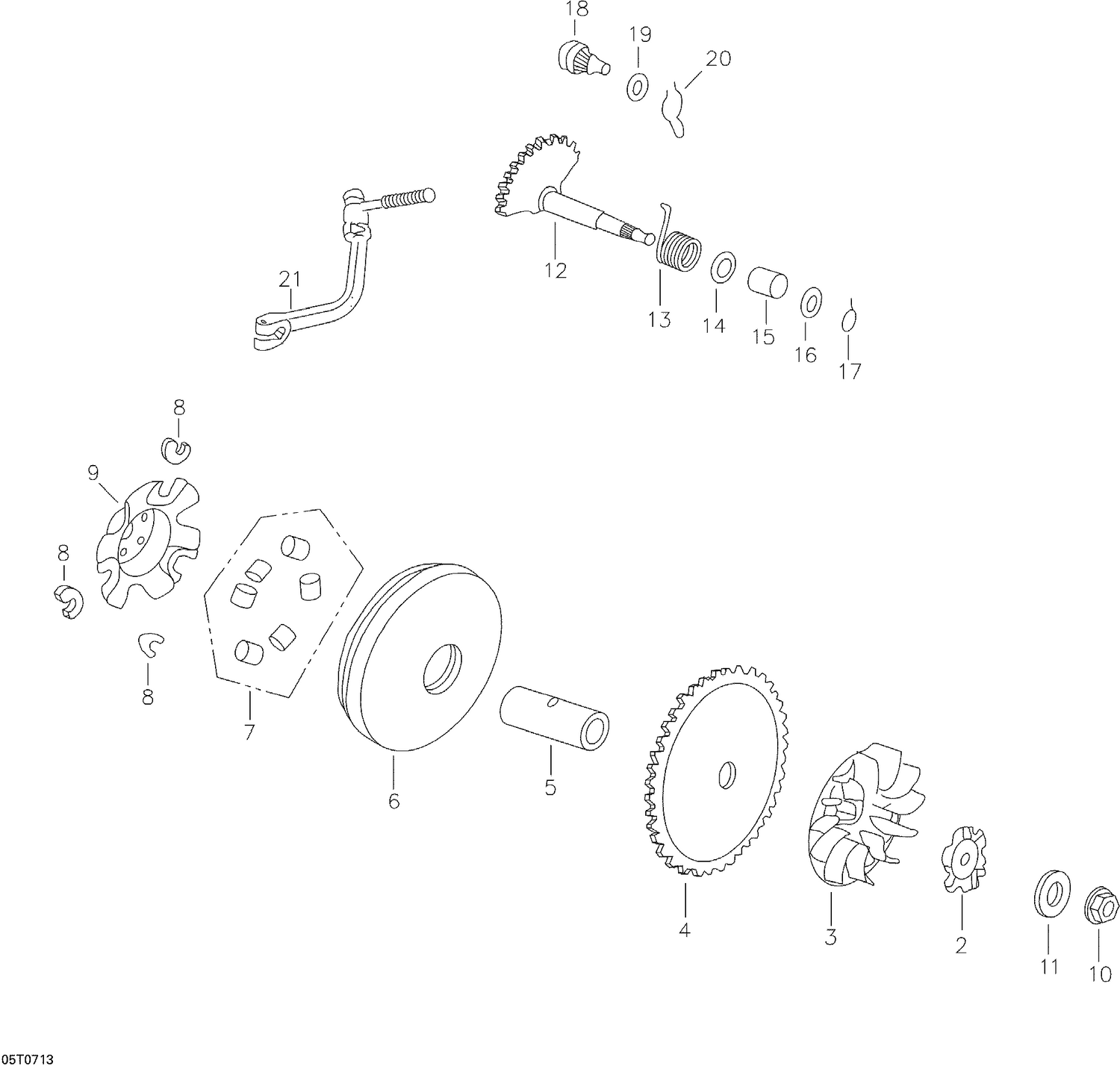 05- Drive Pulley, Kick Start