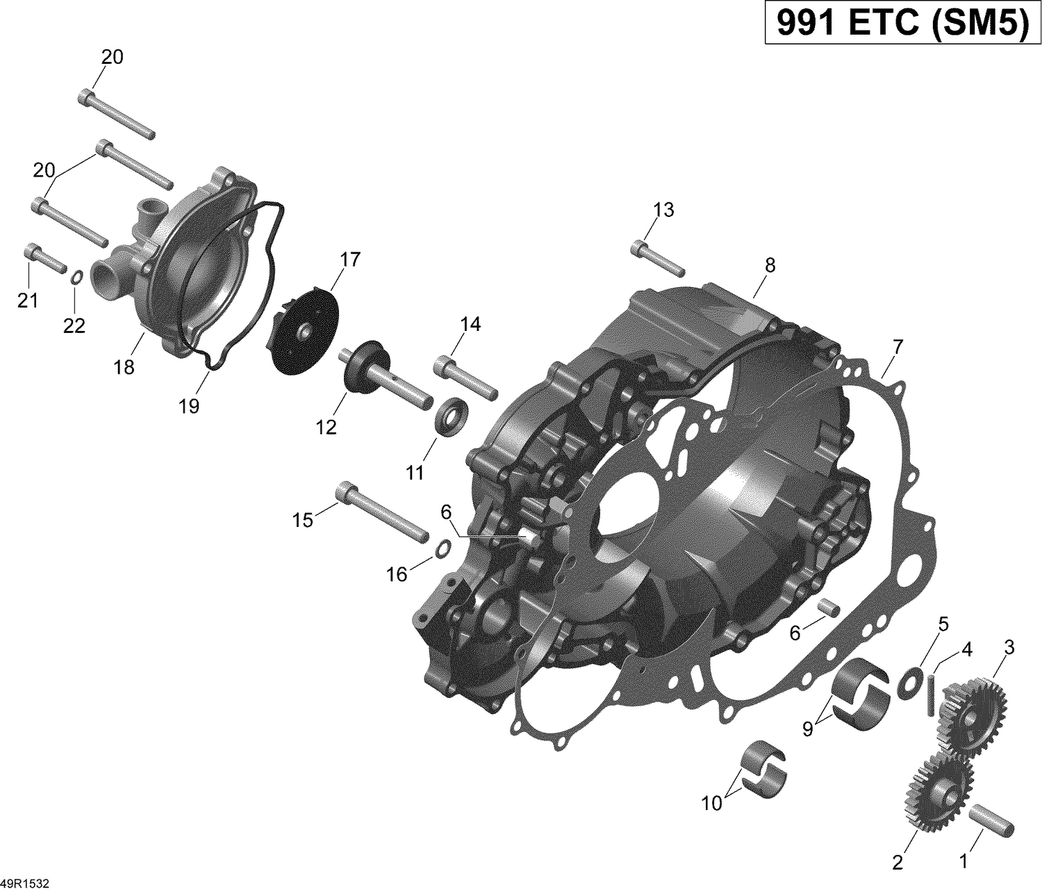01- Clutch Cover And Water Pump _49R1532