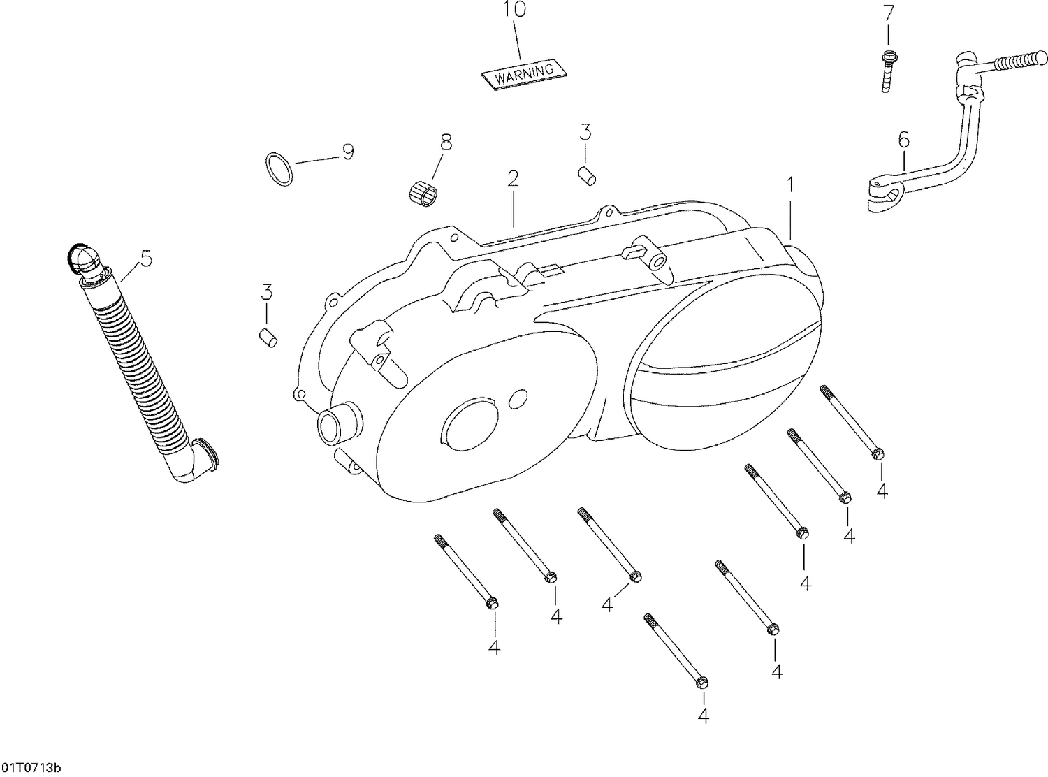 01- Crankcase Cover, Left