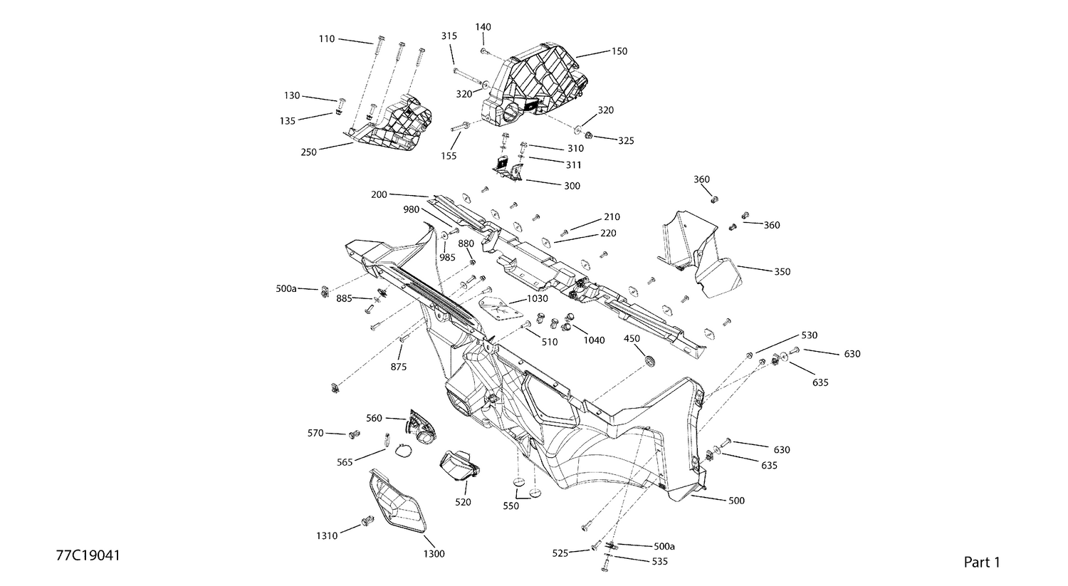 09- Cab Interior - XT CAB - Lower Front Section