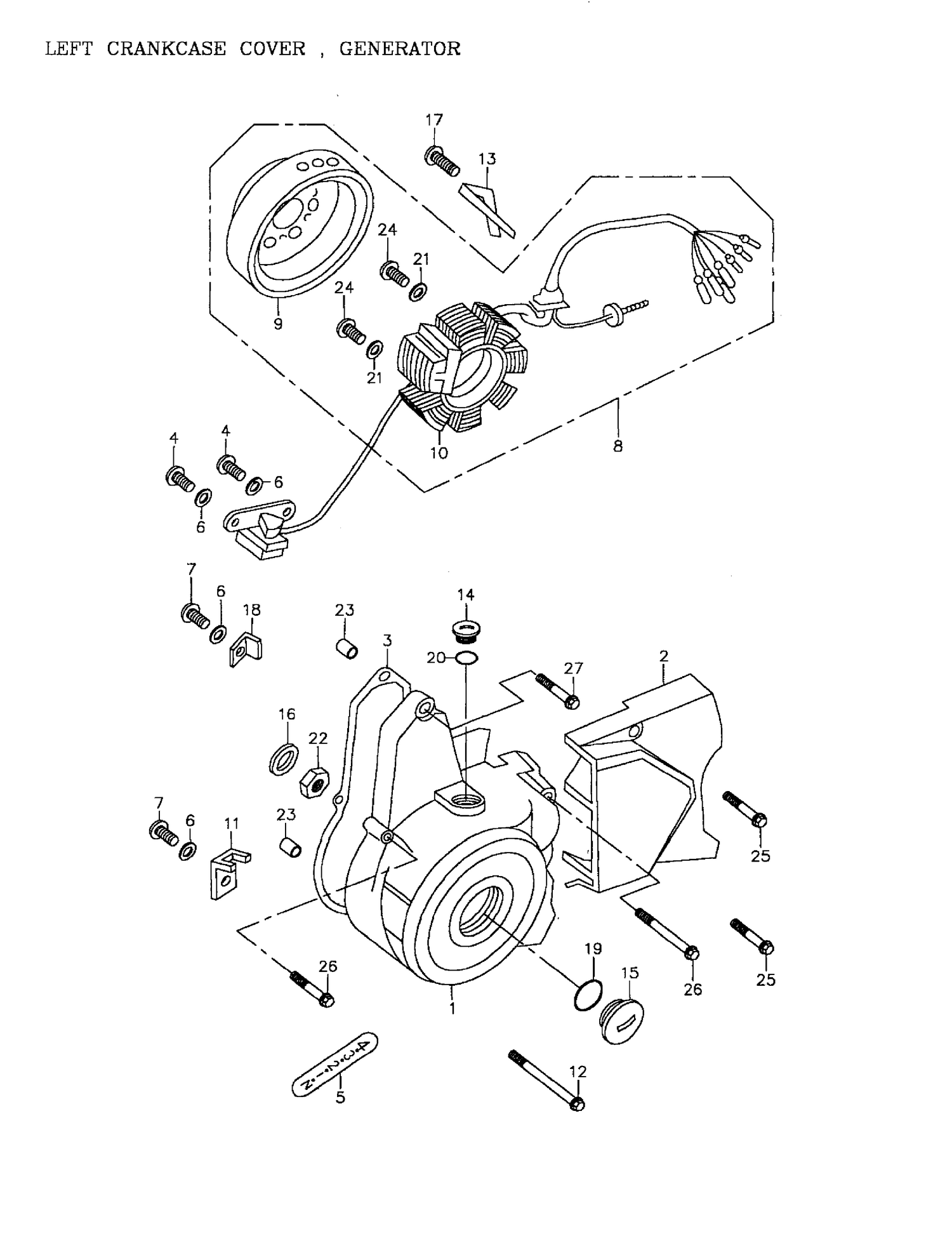 01- Left Crankcase Cover, Generator 172-07