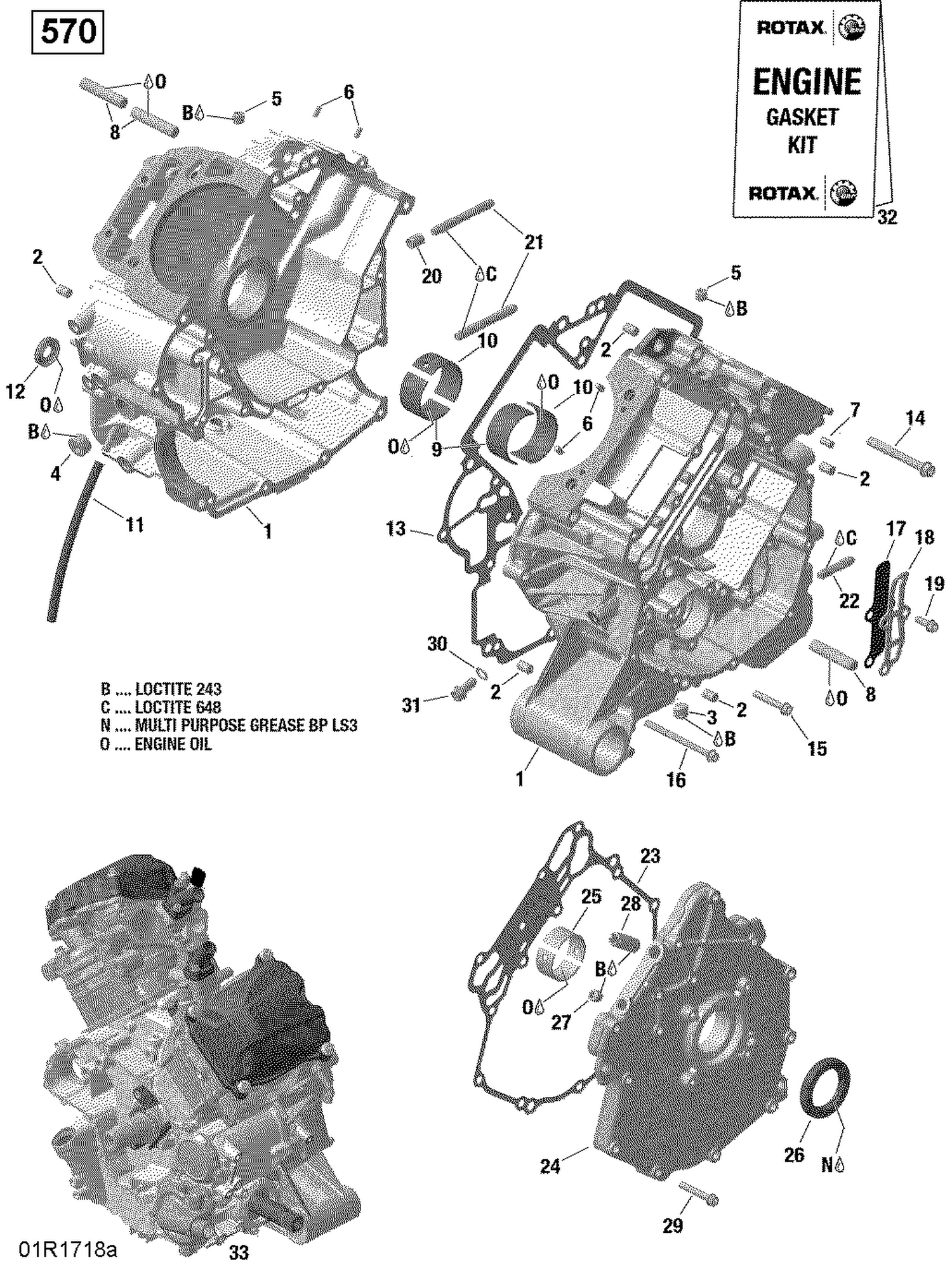 01- Crankcase - 570 EFI