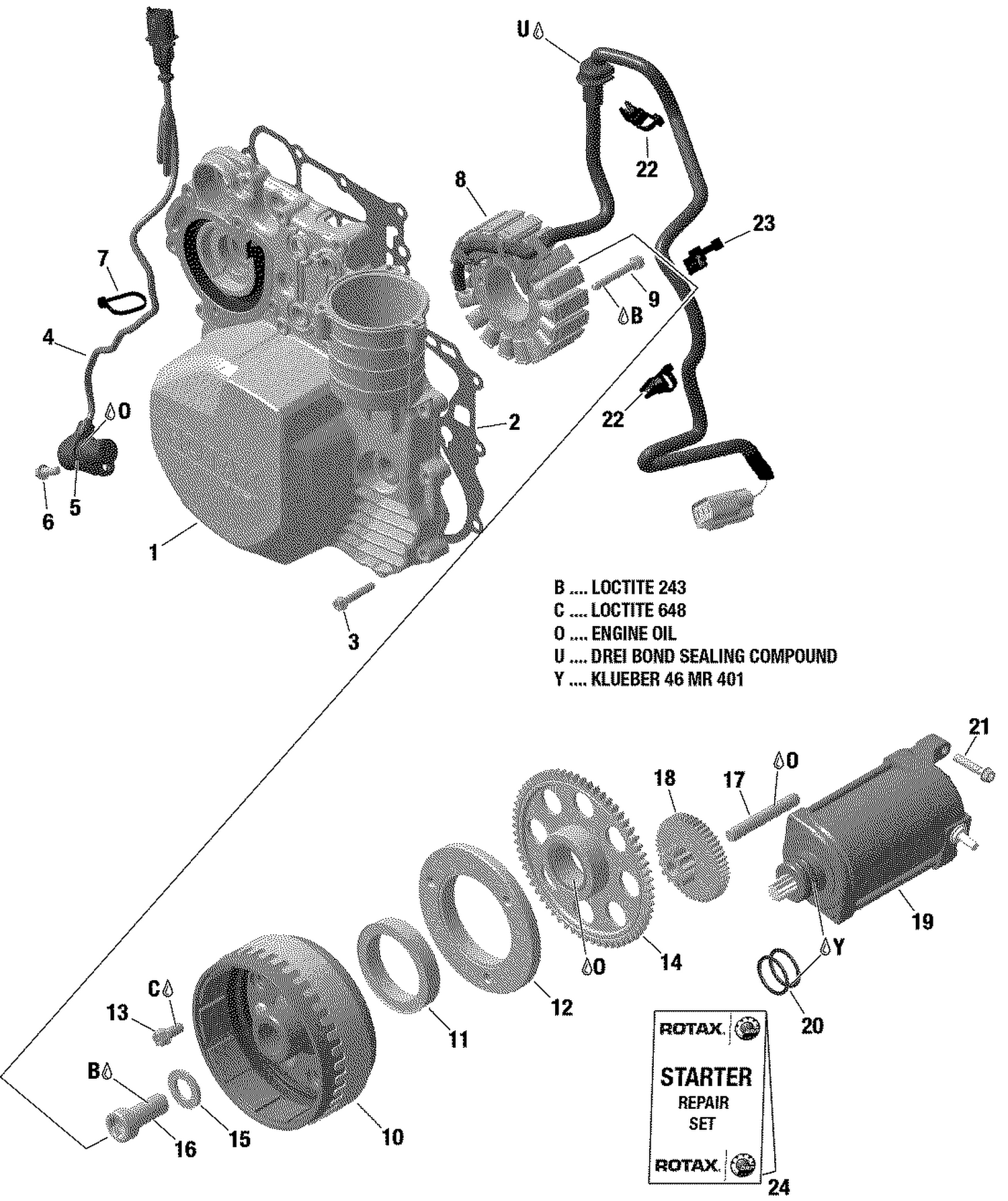 01- Engine - Magneto / Electric Starter - 600 ACE