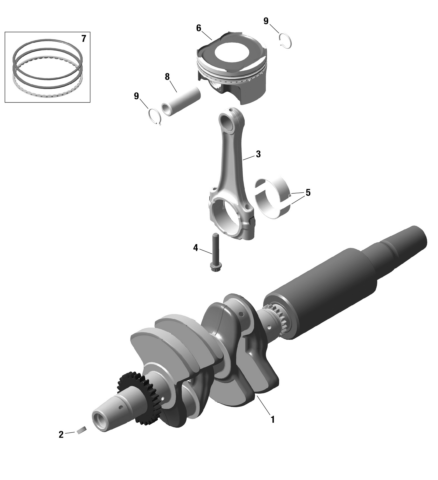 01- ROTAX - Crankshaft and Pistons