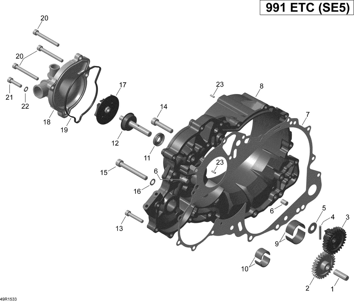 01- Clutch Cover And Water Pump _49R1533