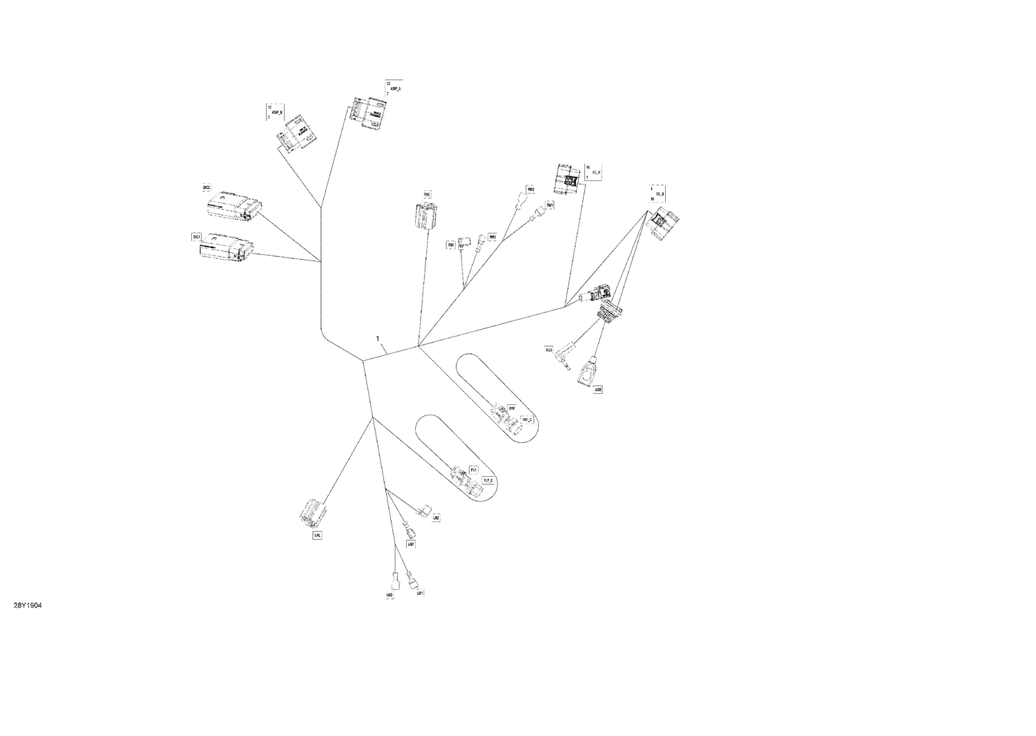 10- Electrical Harness Console 710006485 - Except Canada/USA