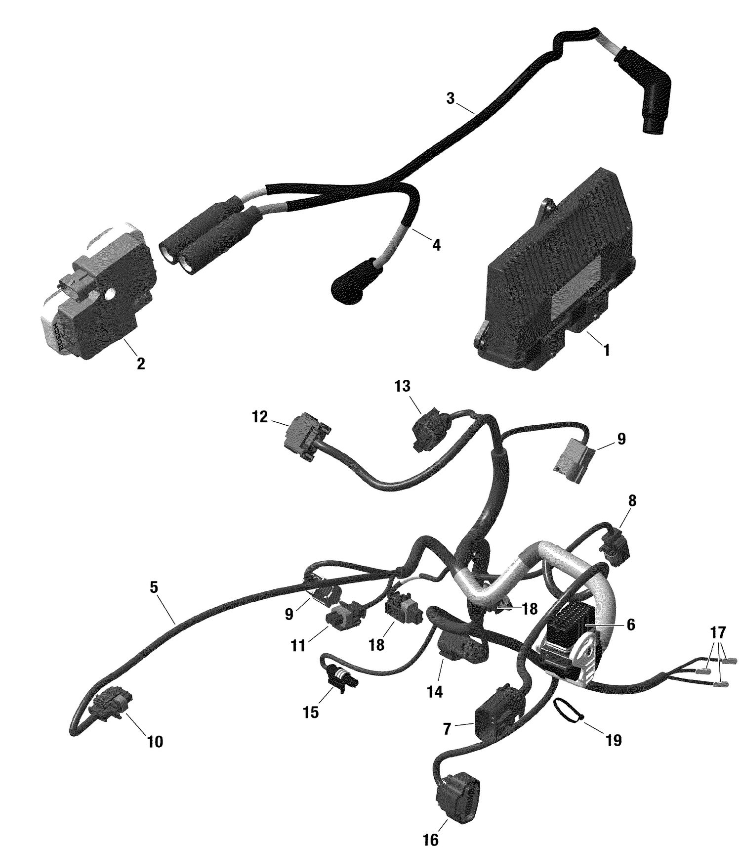 01- Rotax - Engine Harness And Electronic Module - 322