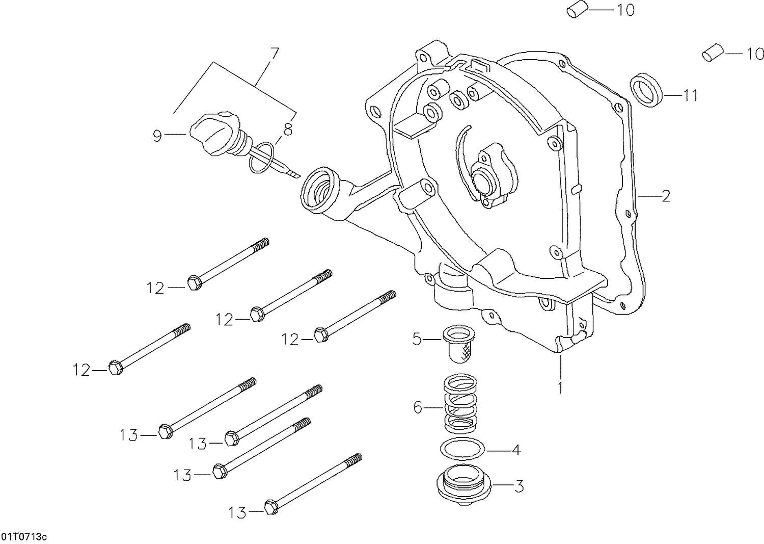 01- Crankcase Cover, Right