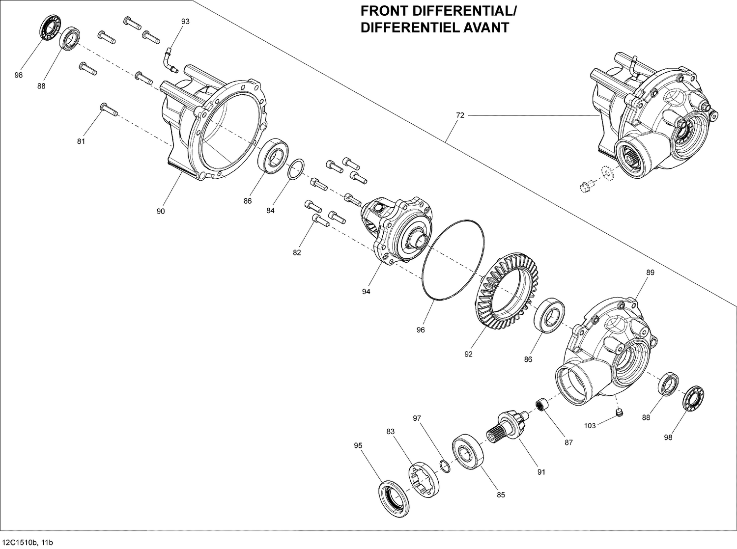 07- Drive System, Front Differential_12C1511b