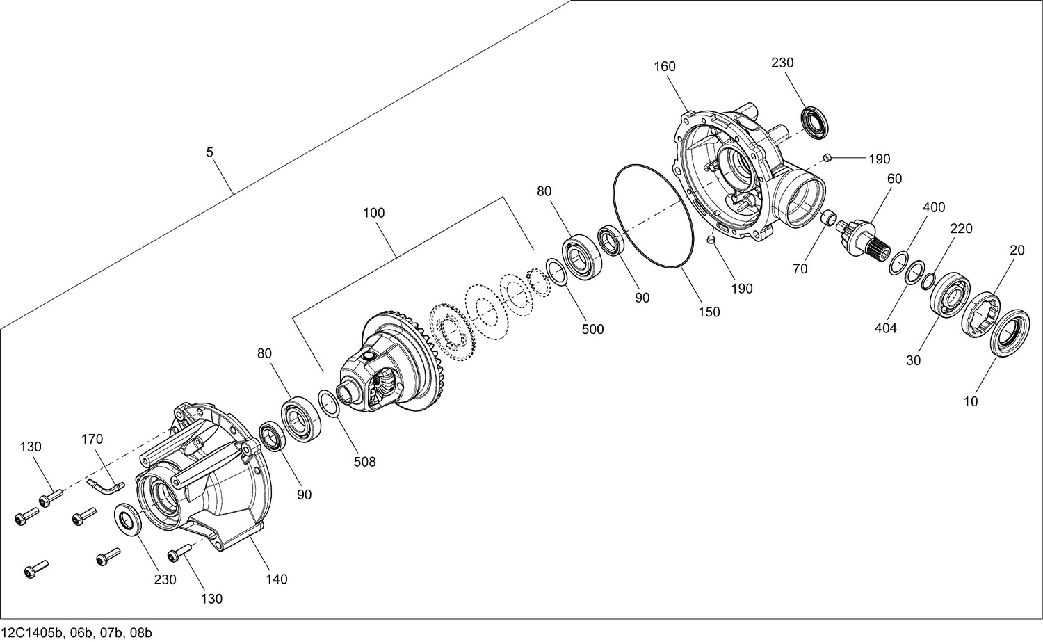 07- Drive System, Front Differential_12C1406b