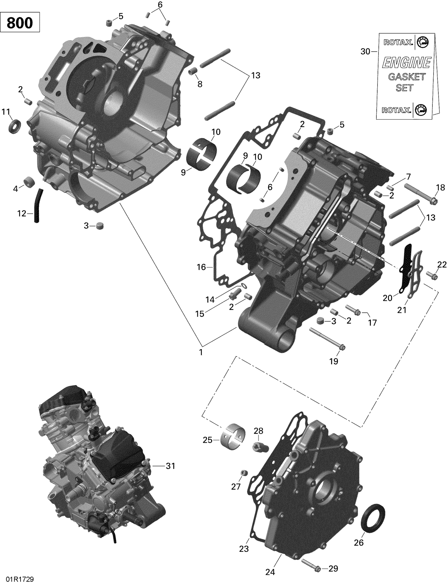 01- Crankcase - 800R EFI