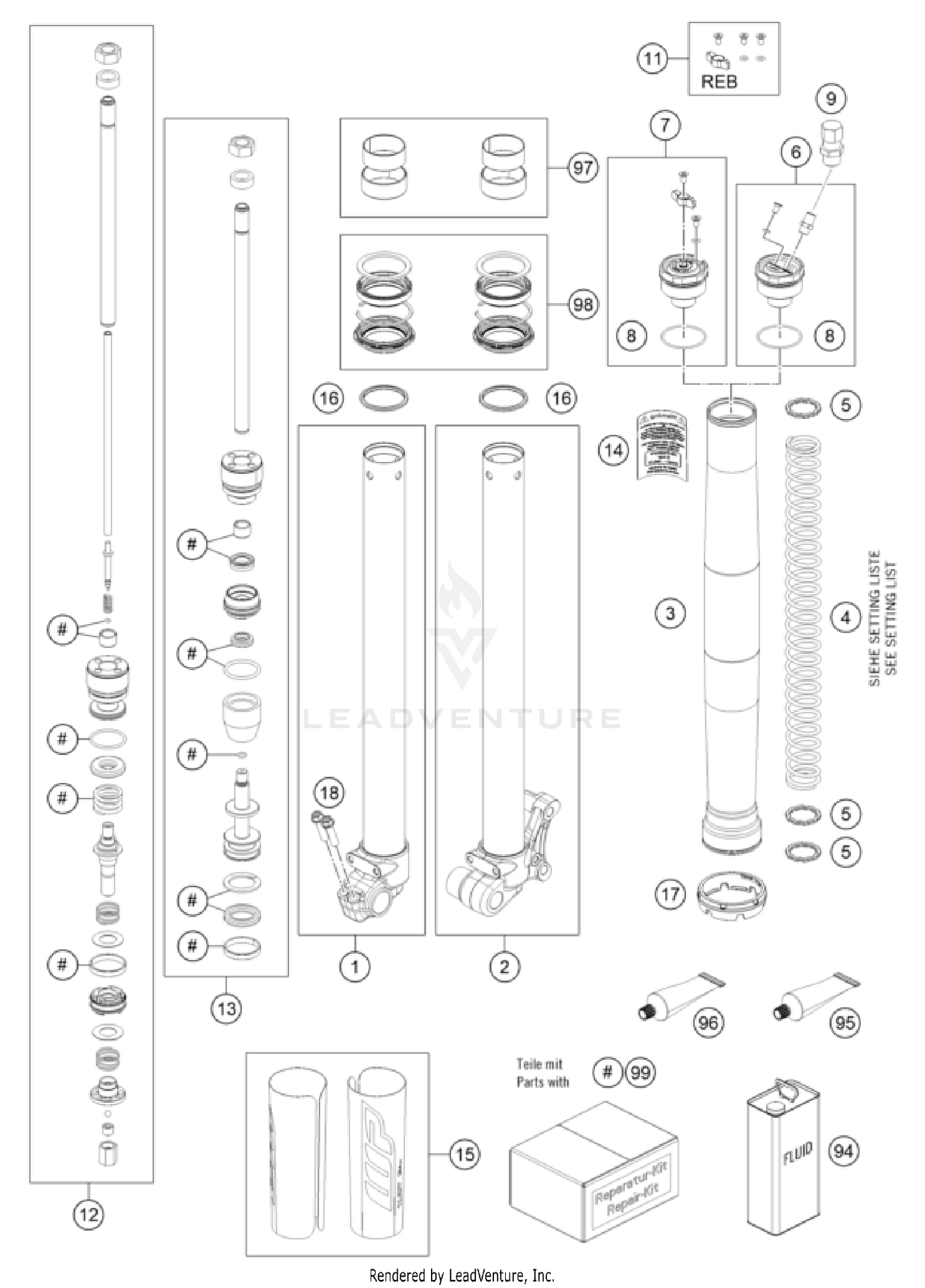 FRONT FORK DISASSEMBLED