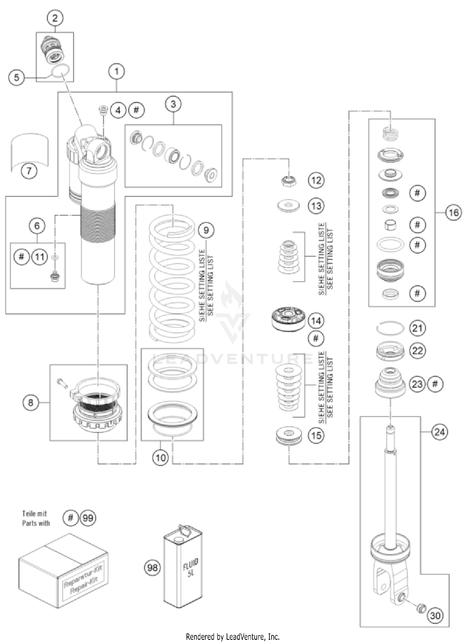 SHOCK ABSORBER DISASSEMBLED