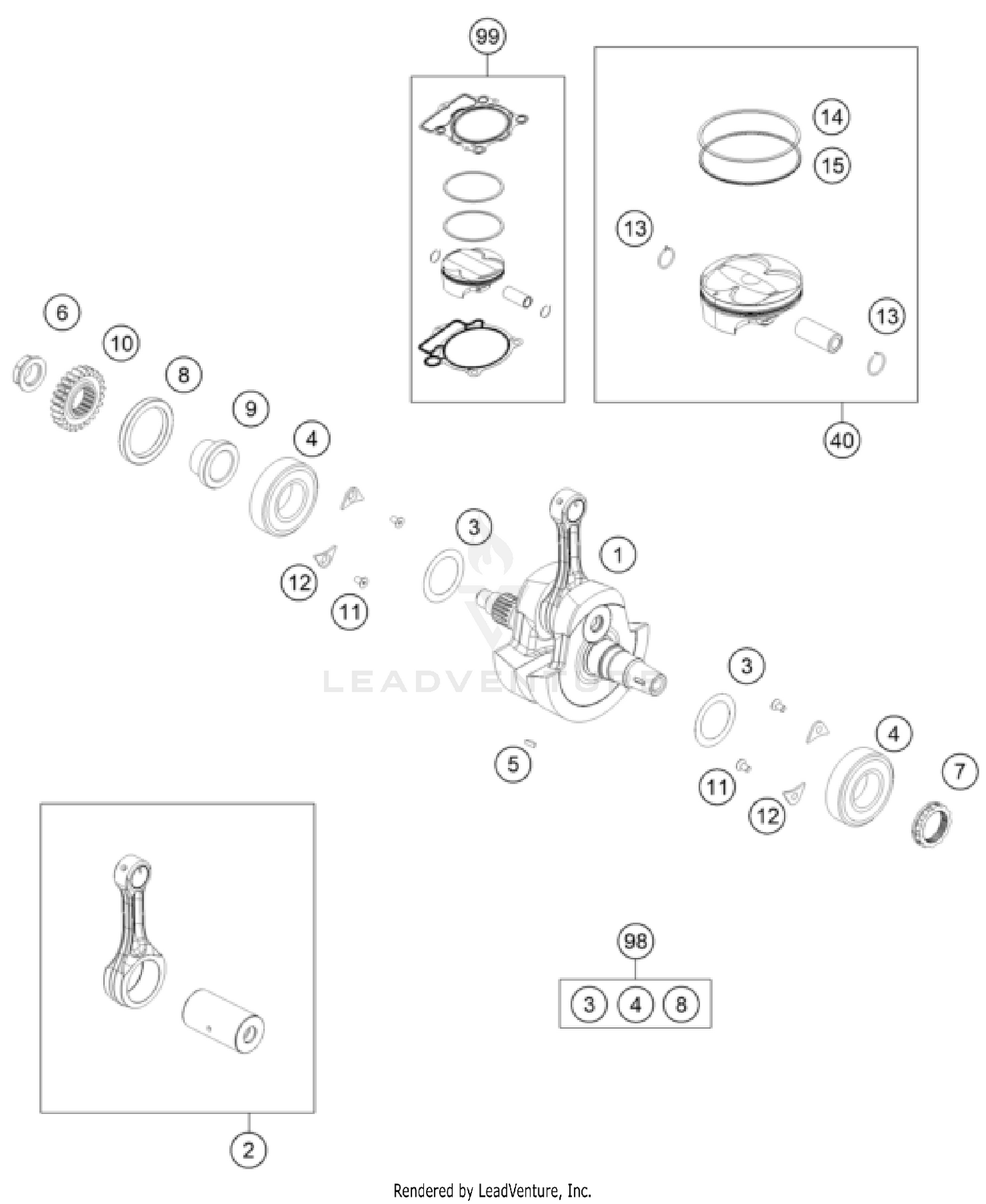 CRANKSHAFT, PISTON