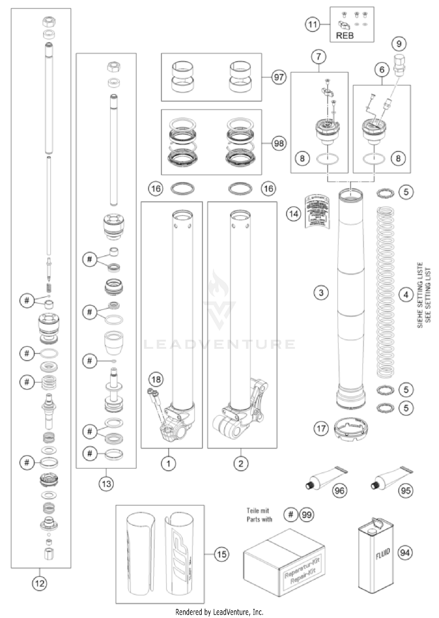 FRONT FORK DISASSEMBLED