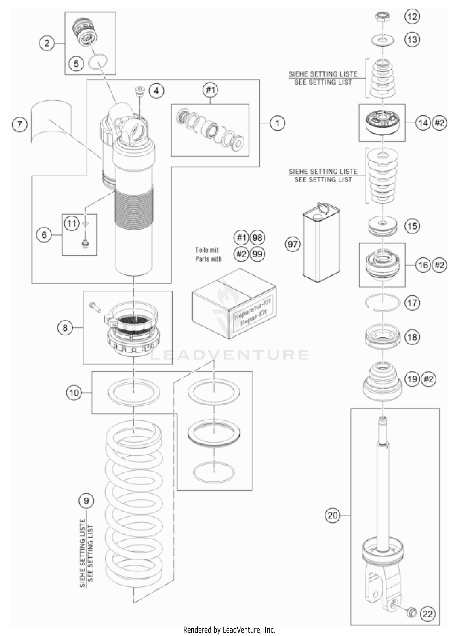 SHOCK ABSORBER DISASSEMBLED