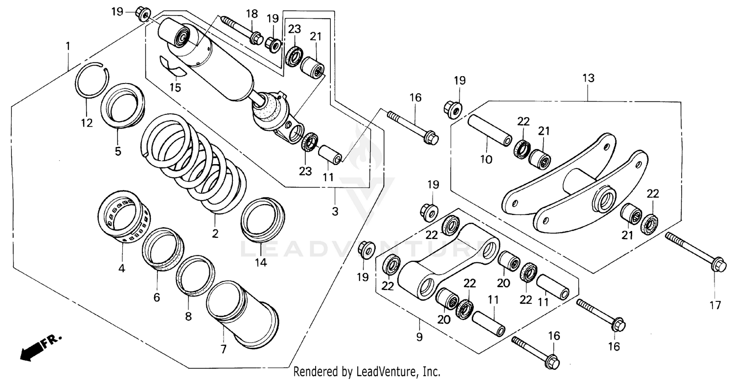 F2 REAR SHOCK ABSORBER 91-93