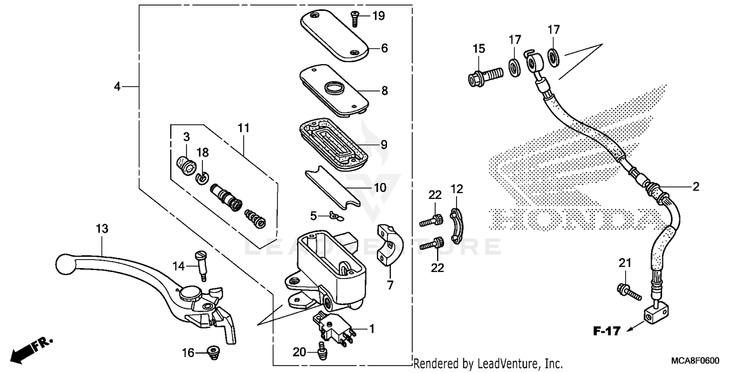 FRONT BRAKE MASTER       CYLINDER