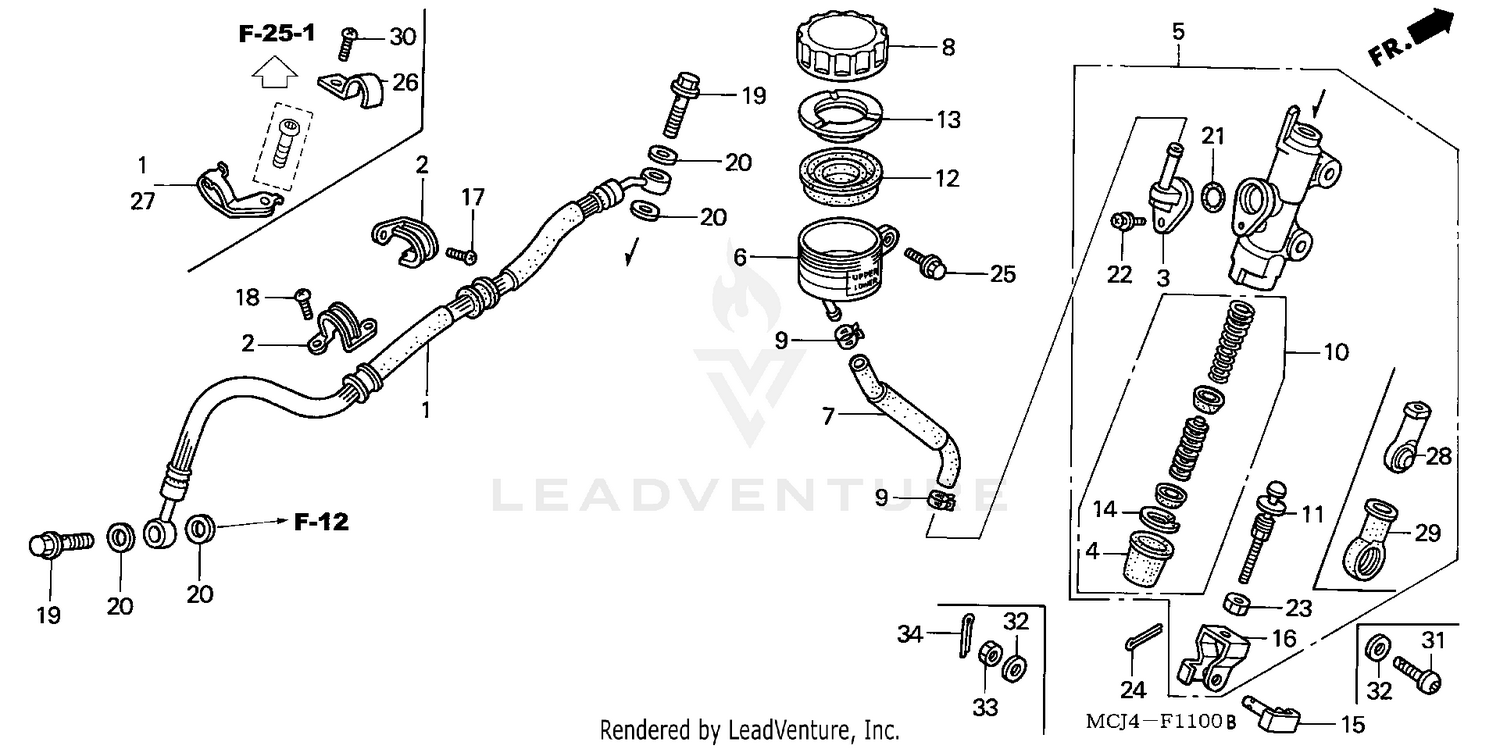 REAR BRAKE MASTER CYLINDER
