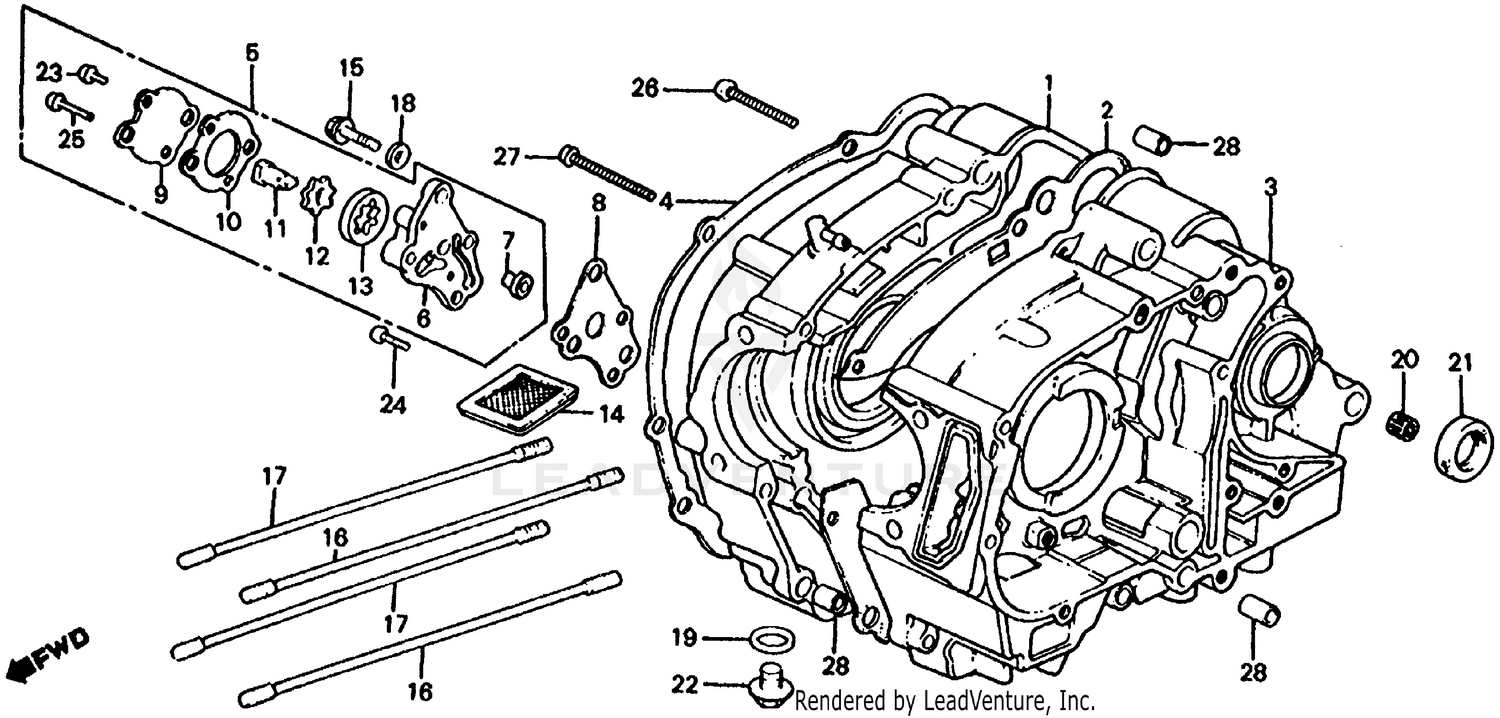 CRANKCASE + OIL PUMP