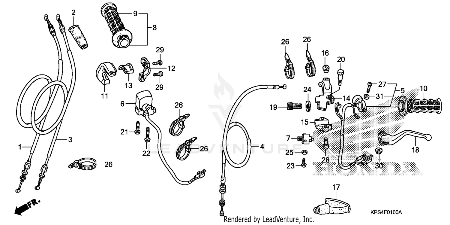 HANDLE LEVER + SWITCH + CABLE