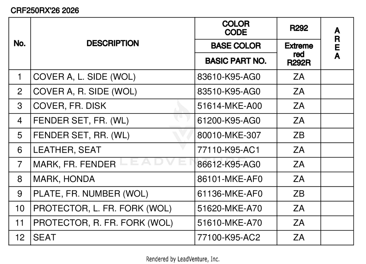 COLOR TABLE