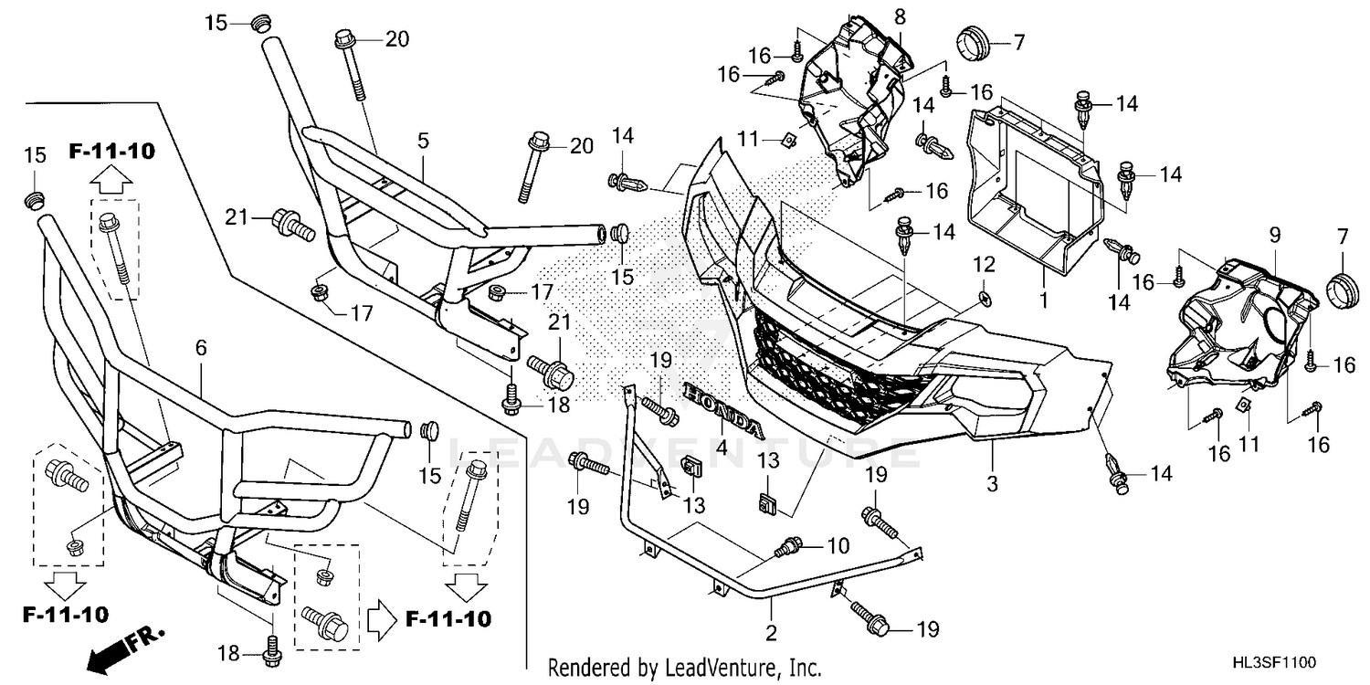 FRONT GRILLE@FRONT BUMPER