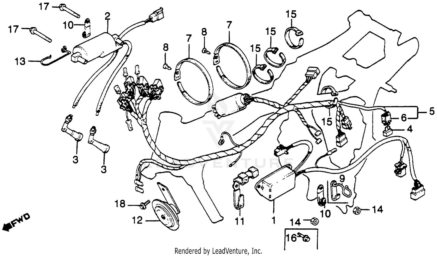 WIRE HARNESS + IGNITION COIL + C.D.I. UNIT