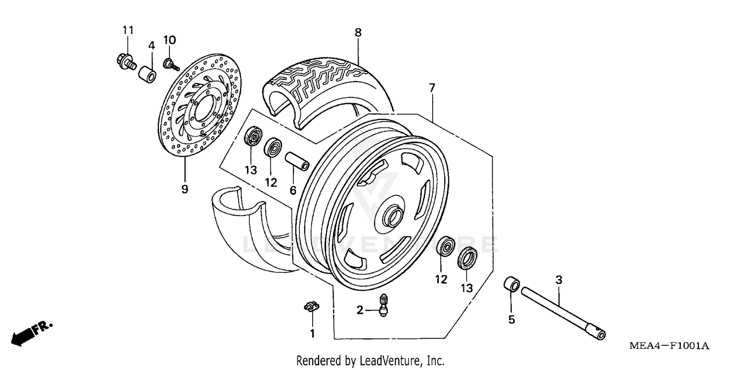 FRONT WHEEL (VTX1300R)