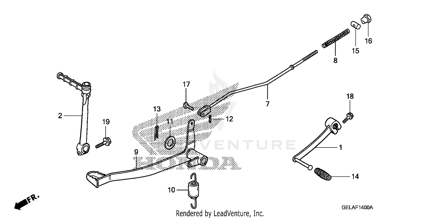 BRAKE PEDAL + KICK STARTER ARM