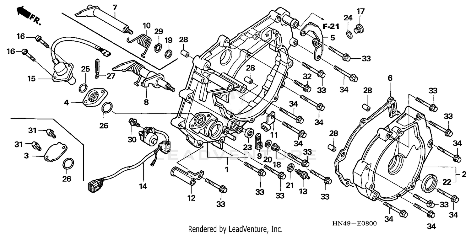 REAR CRANKCASE COVER