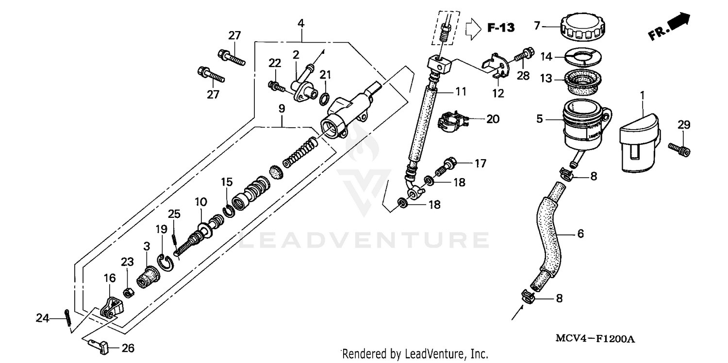 REAR BRAKE MASTER CYLINDER