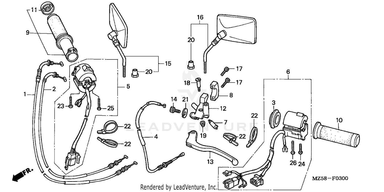LEVER + HANDLE SWITCH + MIRROR