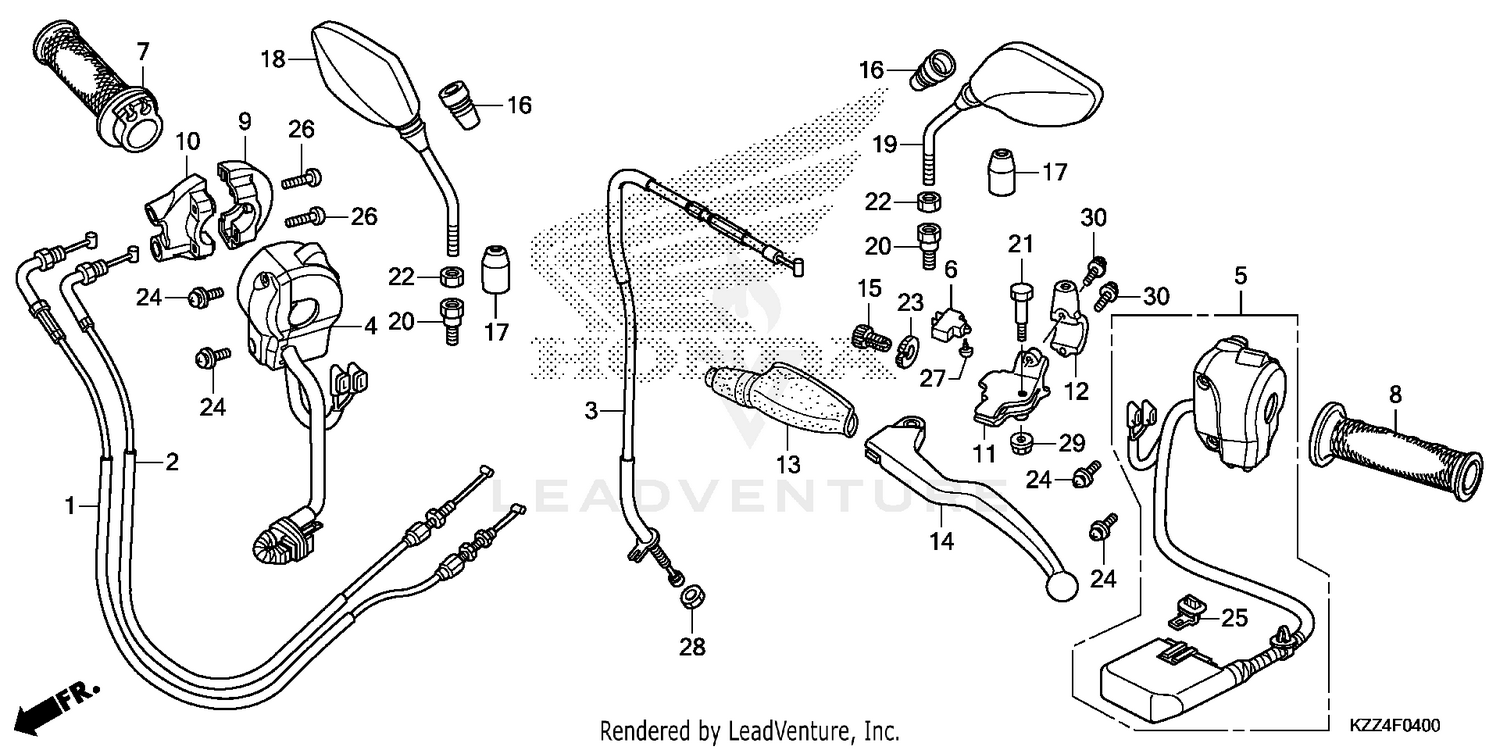 HANDLE LEVER@SWITCH@CABLE@MIRROR