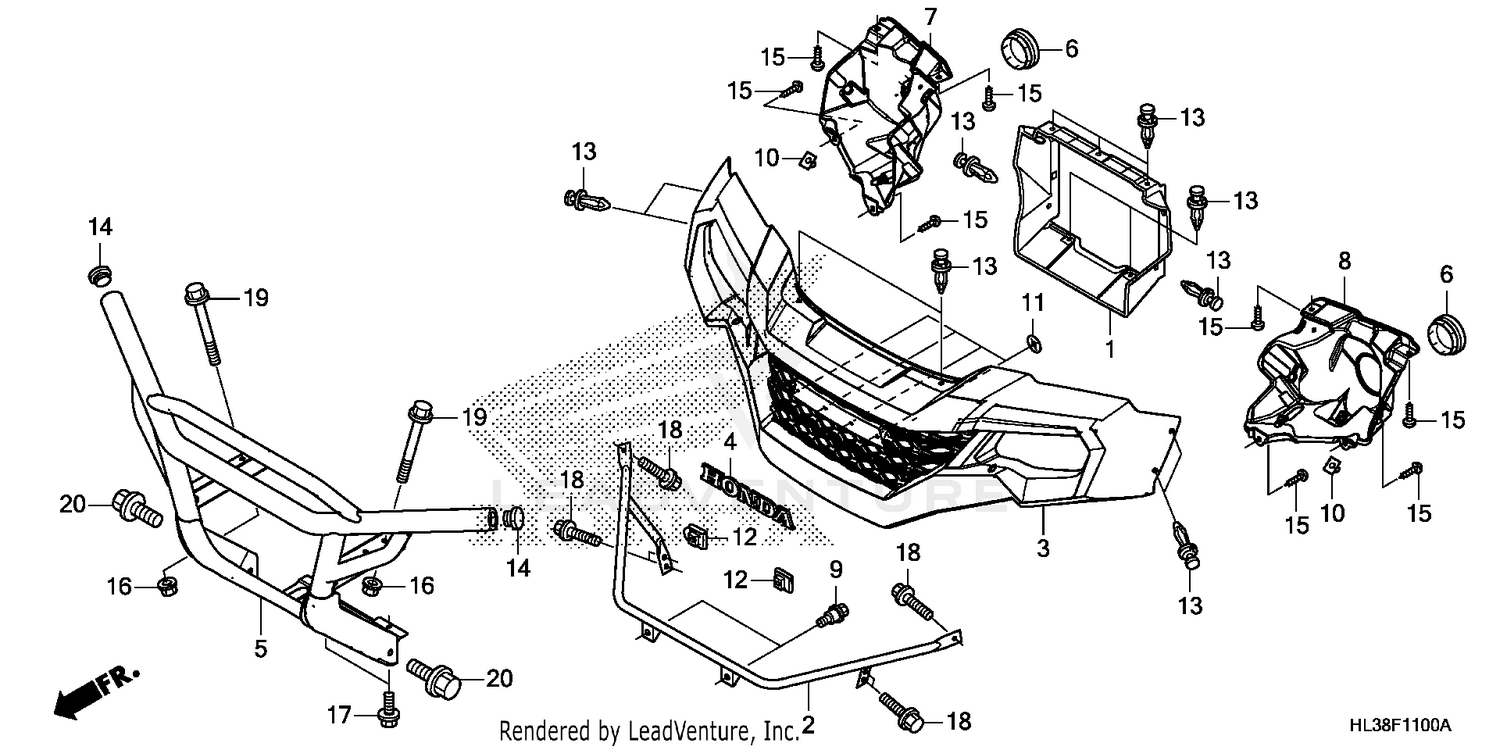 FRONT GRILLE@FRONT BUMPER