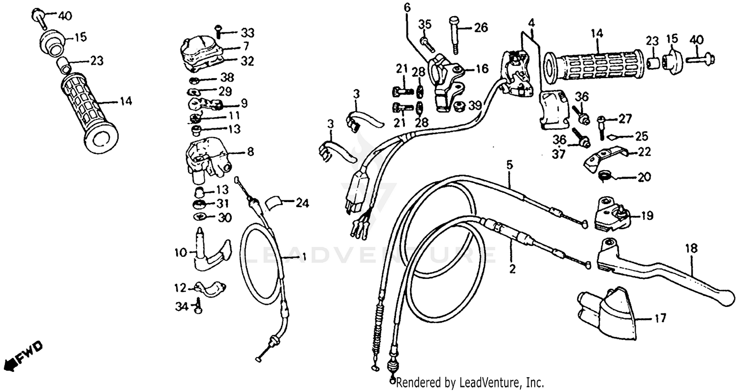 HANDLE LEVER + SWITCH + CABLE