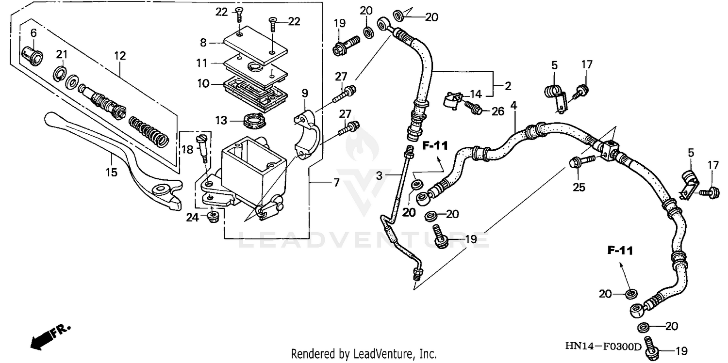 FRONT BRAKE MASTER CYLINDER ('99-'04)