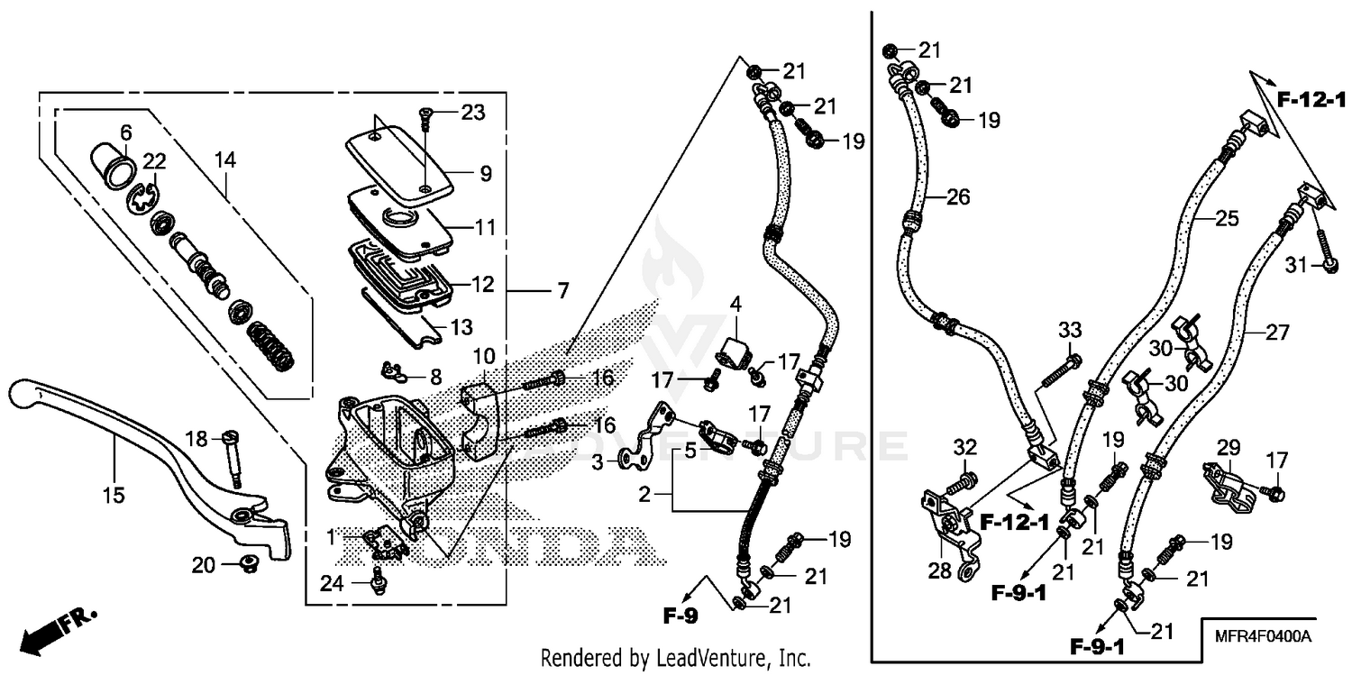 FRONT BRAKE MASTER       CYLINDER
