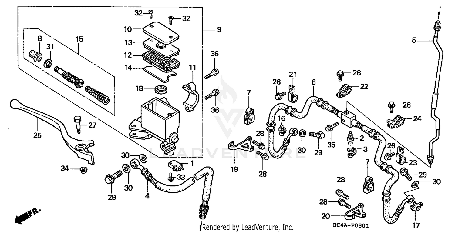 TRX300 FRONT BRAKE MASTER CYLINDER 93-95