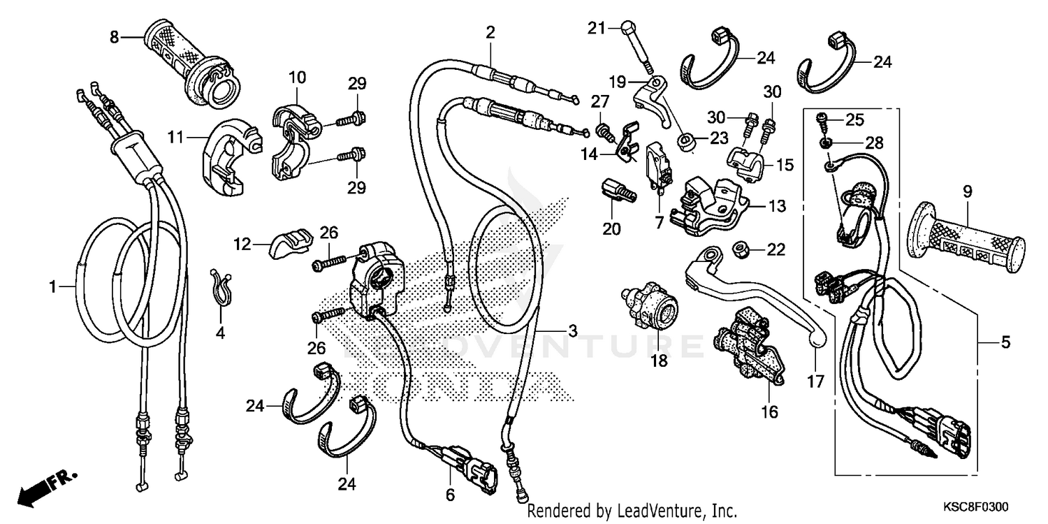HANDLE LEVER + SWITCH + CABLE