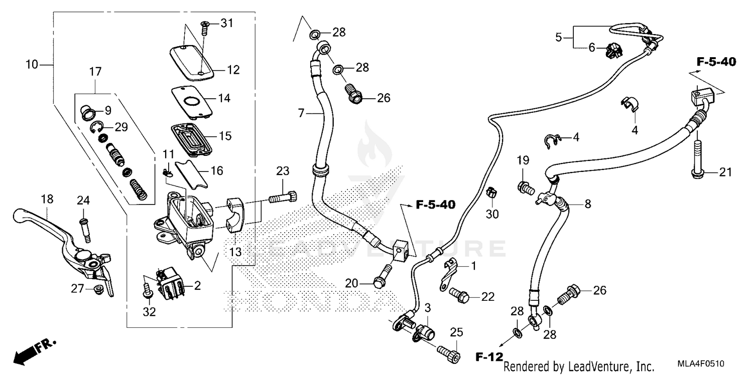 FRONT BRAKE MASTER       CYLINDER