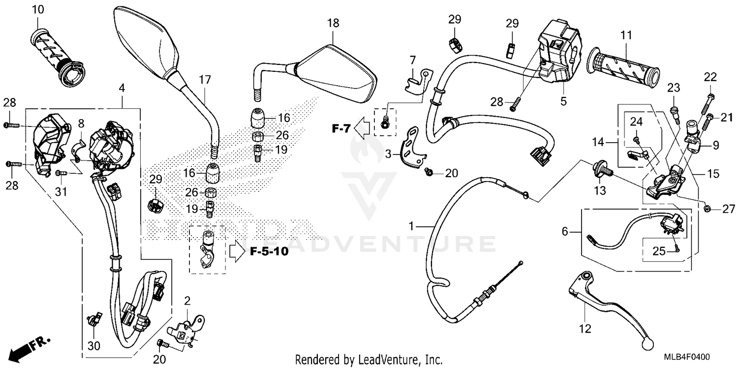 HANDLE SWITCH@GRIP@CABLE @MIRROR