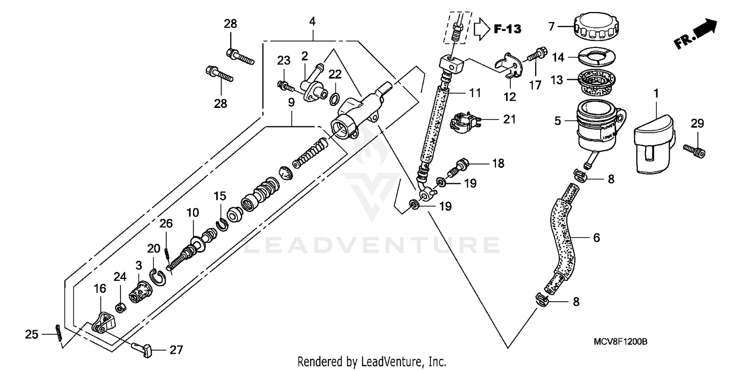 REAR BRAKE MASTER CYLINDER
